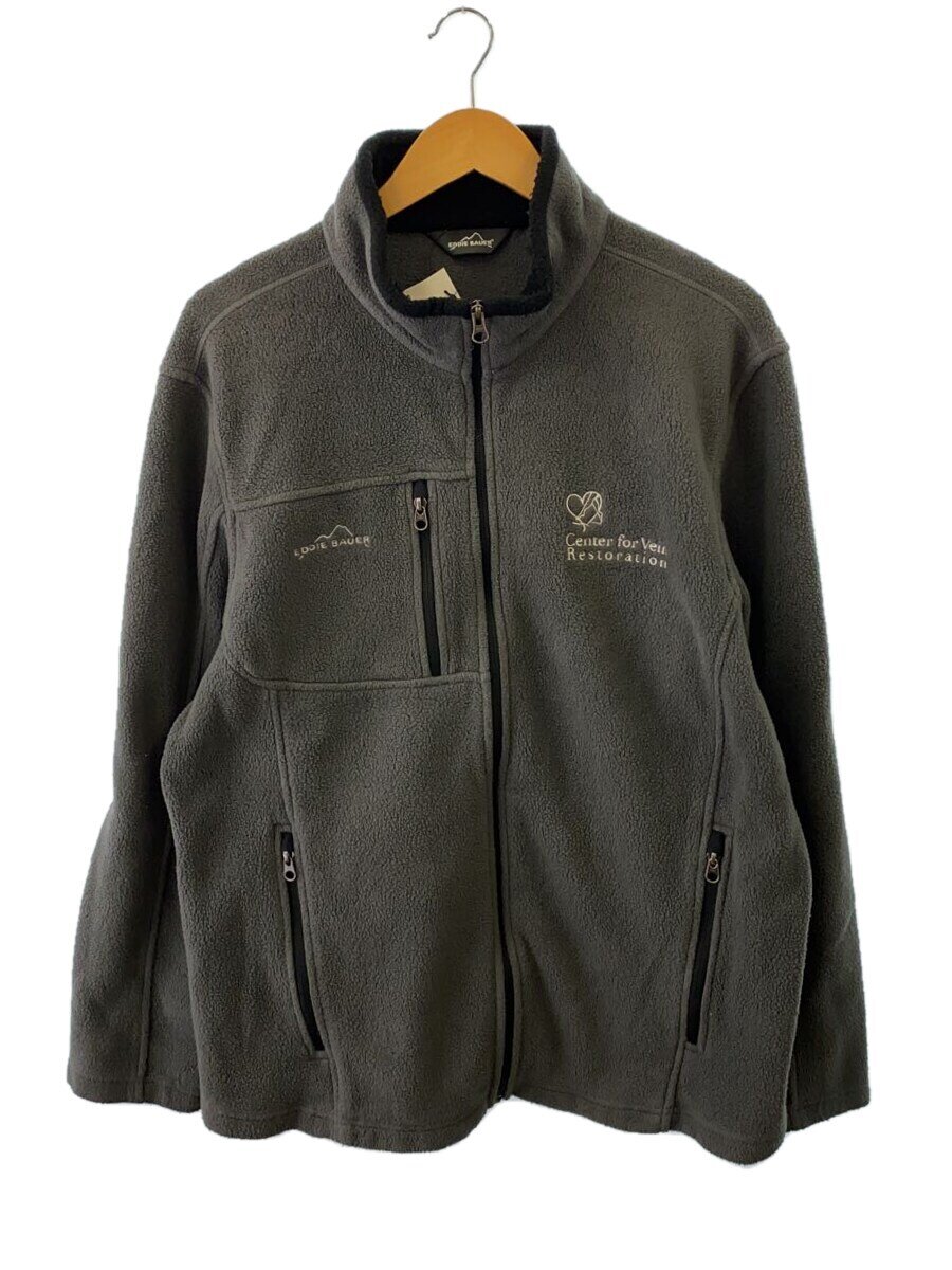【中古】EDDIE BAUER◆フリースジャケット/XL/ポリエステル/GRY【メンズウェア】