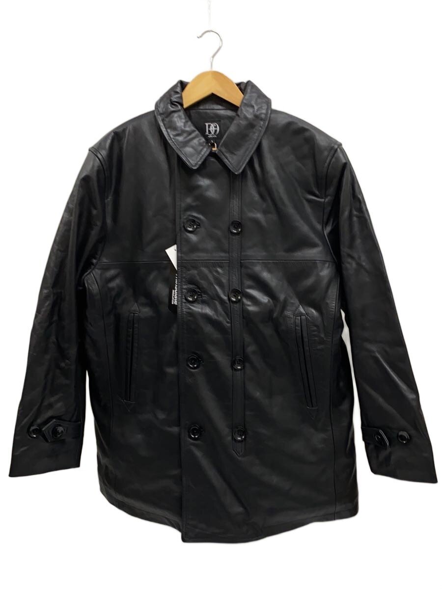 【中古】Dress hippy◆L.C.LEATHER COAT/コート/L/牛革/BLK/無地【メンズウェア】