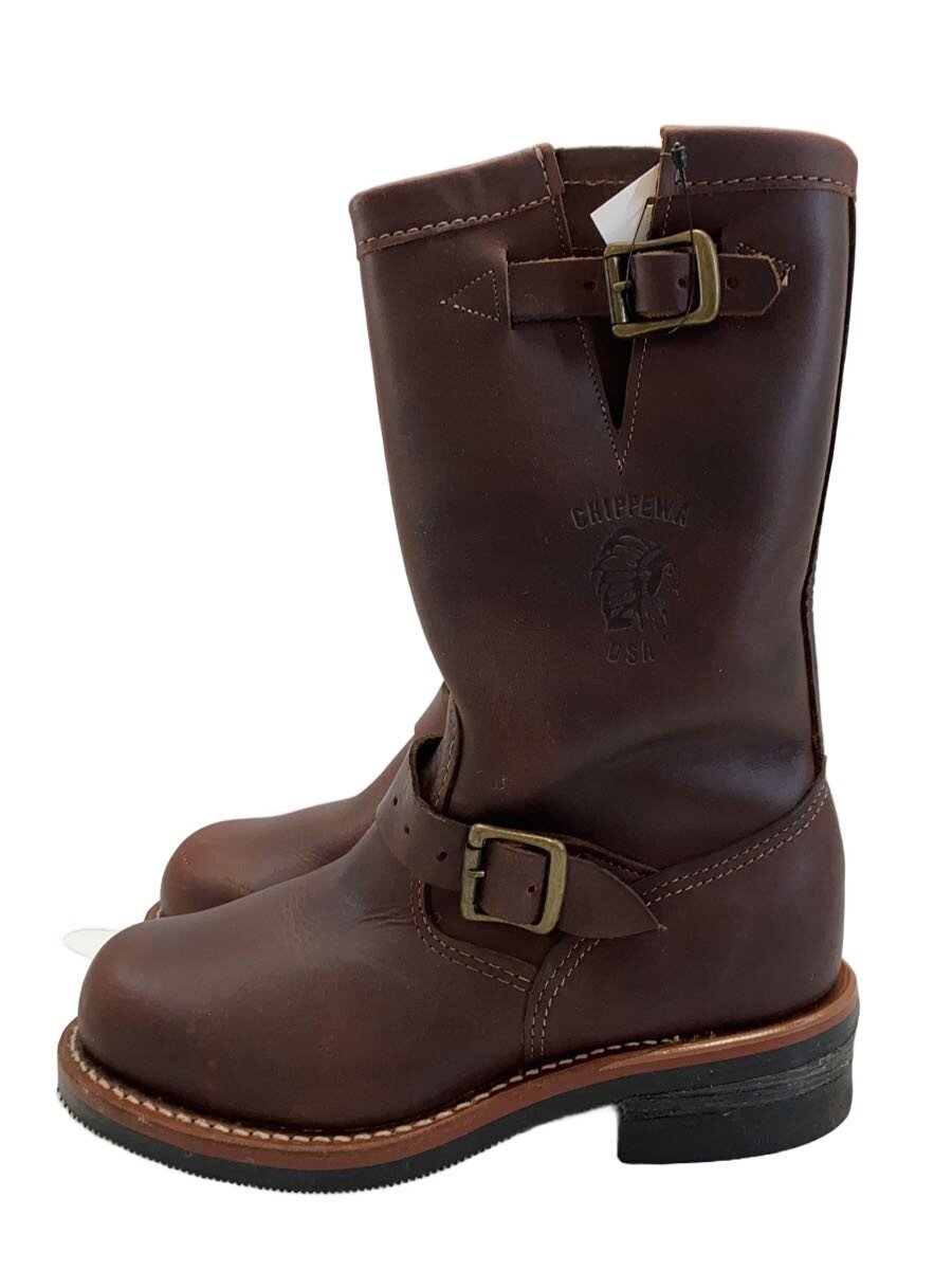 【中古】CHIPPEWA◆エンジニアブーツ/US5.5E/バーガンディ/レザー/91068/キズ有//【シューズ】