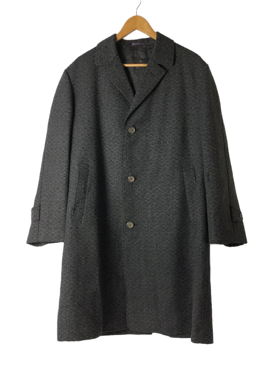 【中古】50s~60s/UNKNOWN/チェスターコート/ジャガード/ポケット内側ベロア/ウール/GRY【メンズウェア】