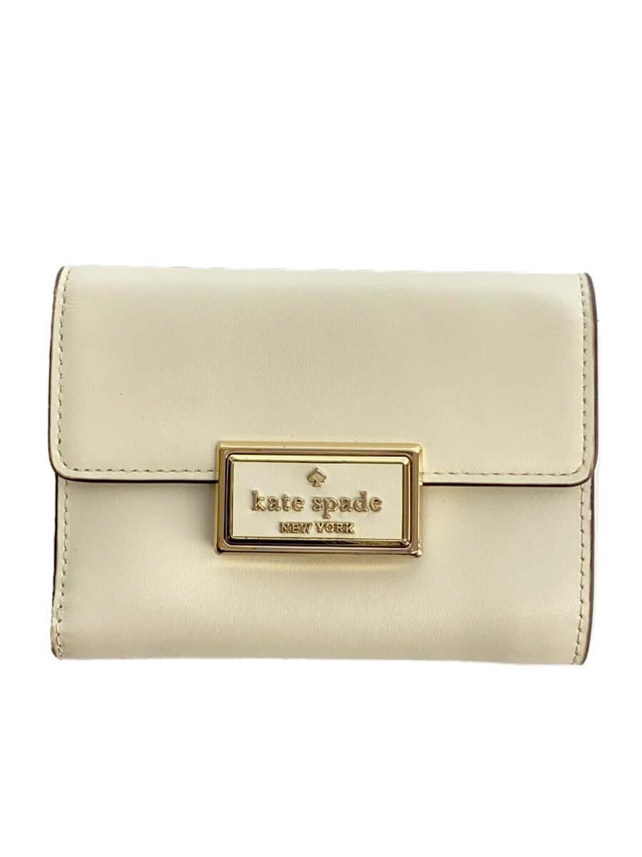 【中古】kate spade new york◆財布/レザー/WHT/無地/レディース/KA599【服飾雑貨他】