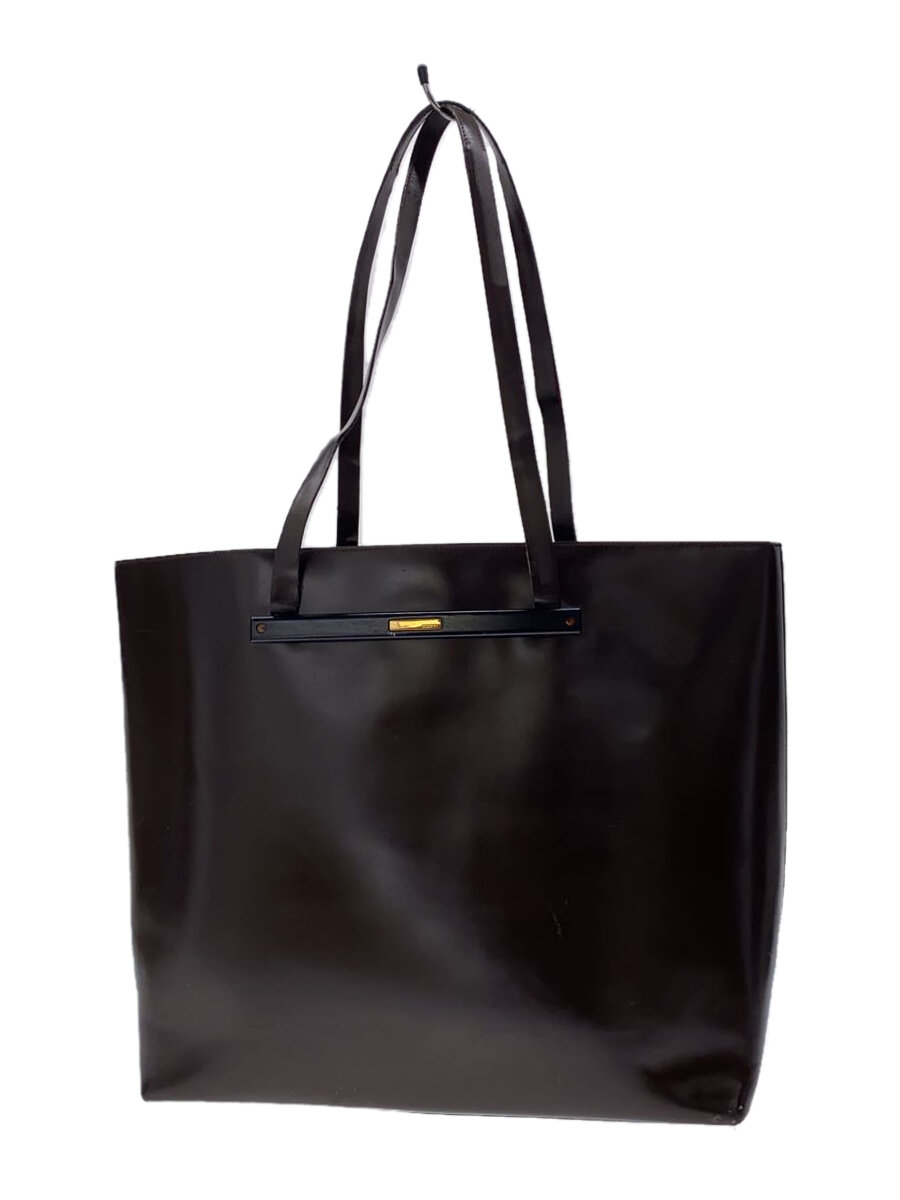 【中古】GUCCI◆トートバッグ/レザー/BRW/無地【バッグ】