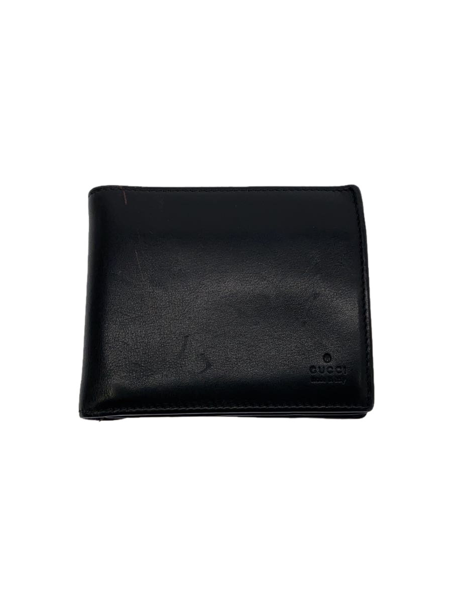 【中古】GUCCI◆2つ折り財布/レザー/BLK/メンズ/128175・486184【服飾雑貨他】