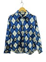 【中古】A BATHING APE◆ネルシャツ/S/コットン/BLU/チェック/アーガイルチェック【メンズウェア】