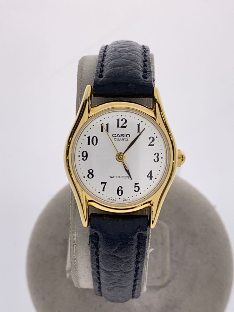 【中古】CASIO◆クォーツ腕時計/アナログ/SLV/BLK/LTP-1154//【服飾雑貨他】