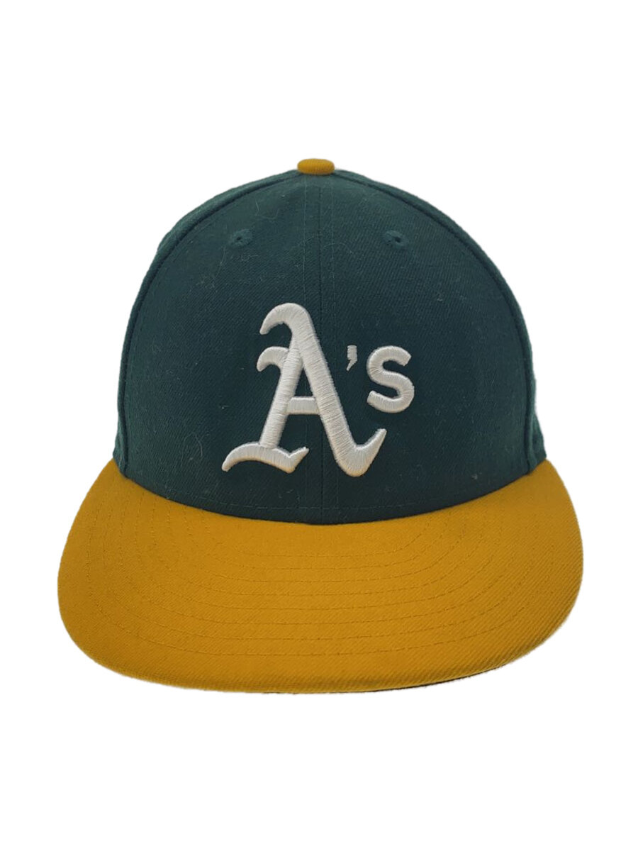 【中古】NEW ERA◆キャップ/7 3/8/コットン/GRN/メンズ【服飾雑貨他】