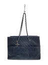 【中古】CHANEL◆ショルダーバッグ/レザー/BLK/無地【バッグ】