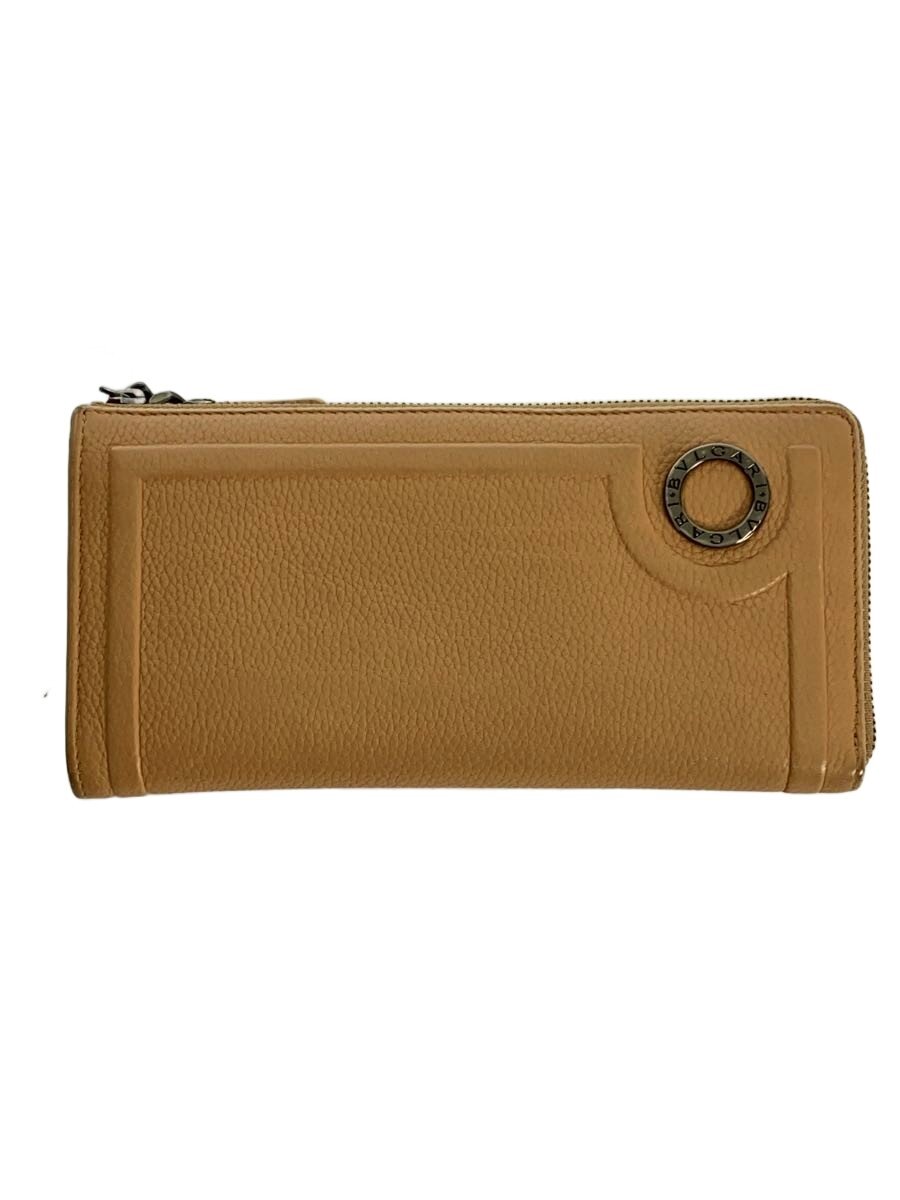 【中古】BVLGARI◆長財布/レザー/BEG/レディース/38972【服飾雑貨他】