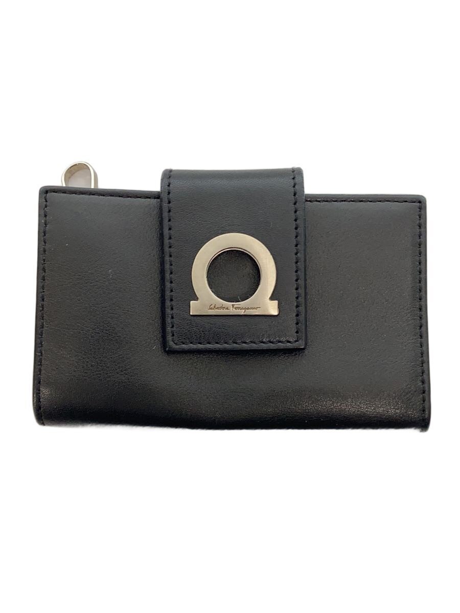 【中古】Salvatore Ferragamo◆キーケース/レザー/BLK/無地/メンズ【服飾雑貨他】