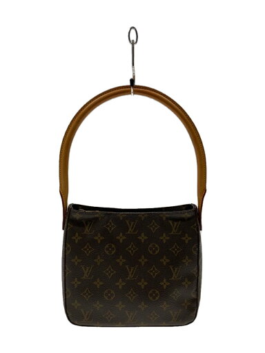 【中古】LOUIS VUITTON◆ルーピングMM_モノグラム・キャンバス_BRW/PVC/BRW【バッグ】 【中古】LOUIS VUITTON◆ルーピングMM_モノグラム・キャンバス_BRW/PVC/BRW【バッグ】