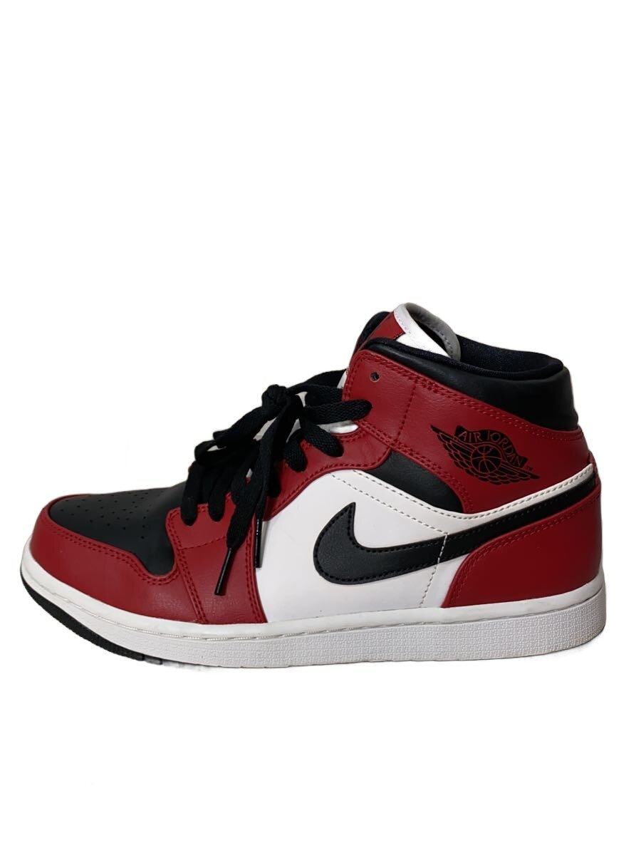 NIKE◆AIR JORDAN 1 MID/Chicago Black Toe/25.5cm/RED/554724-069