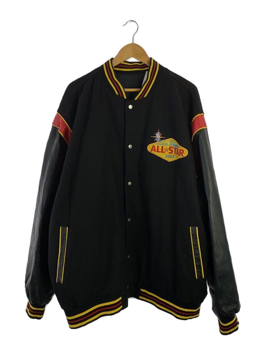 【中古】JEFF HAMILTON◆リバーシブルスタジャン/ NBA 2007 ALL STAR/6XL/ウール/BLK【メンズウェア】