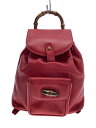【中古】GUCCI◆リュック/レザー/RED/無地/003・1705・0030【バッグ】(4)