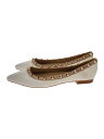 【中古】VALENTINO GARAVANI◆フラットパンプス/38/WHT【シューズ】(4)