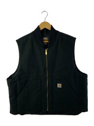 【中古】Carhartt◆ベスト/2L/コットン/BLK/無地/ダックベスト【メンズウェア】