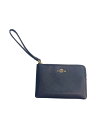 【中古】COACH◆ポーチ/レザー/BLK/無地【バッグ】
