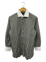 【中古】GUY ROVER◆長袖シャツ/15.5/コットン/GRY/チェック/2150w1520/襟汚れ有【メンズウェア】(4)