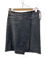 【中古】DIESEL◆スカート/40/ウール/グレー/ストライプ/O-Kessy/ラップミニスカート/アシンメトリー/膝丈【レディースウェア】(4)