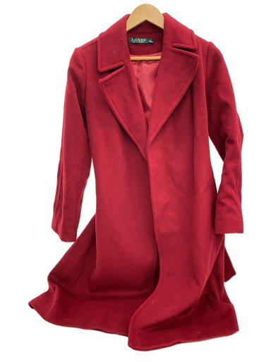【中古】LAUREN RALPH LAUREN◆LAUREN RALPH LAUREN/チェスターコート/2/ポリエステル/RED/無地/LS2521【レディースウェア】 【中古】LAUREN RALPH LAUREN◆LAUREN RALPH LAUREN/チェスターコート/2/ポリエステル/RED/無地/LS2521【レディースウェア】
