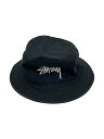 【中古】STUSSY◆バケットハット/--/コットン/BLK/メンズ【服飾雑貨他】