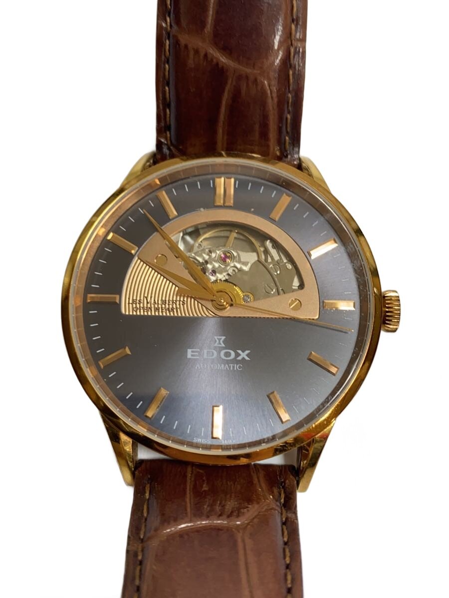 【中古】EDOX◆レ・ヴァベールオープンハート/自動巻腕時計/アナログ/85014【服飾雑貨他】