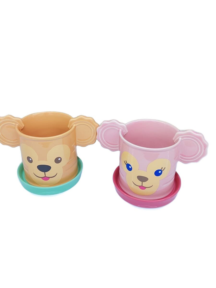 【中古】Disney◆ダッフィー.シェリーメイのプランター【インテリア小物 日用雑貨】