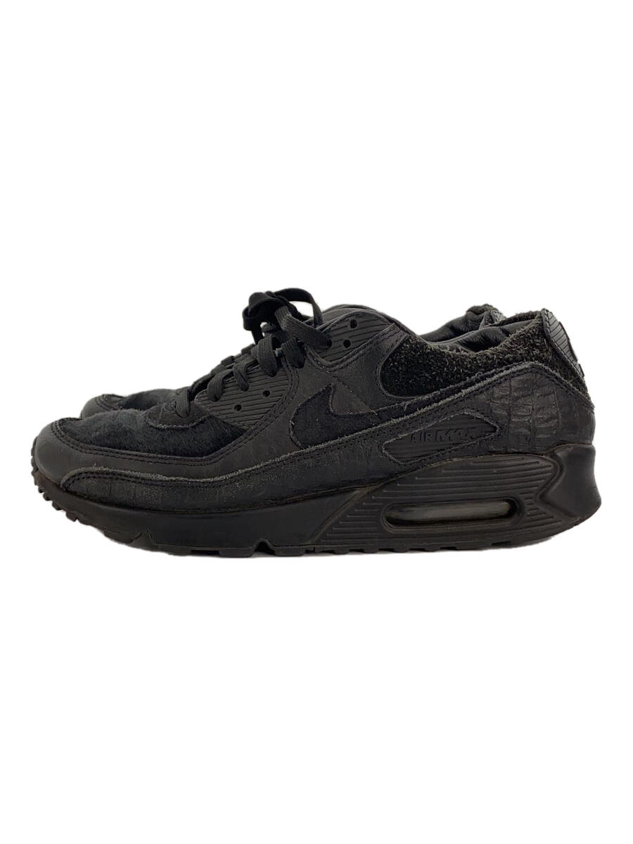 【中古】NIKE◆AIR MAX 90 QS_エアマックス 90 QS/27cm/BLK/ハラコ【シューズ】