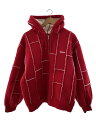 【中古】Supreme◆ジップパーカー/L/コットン/RED/23AW Faux Shearling Zip Up Hoo【メンズウェア】