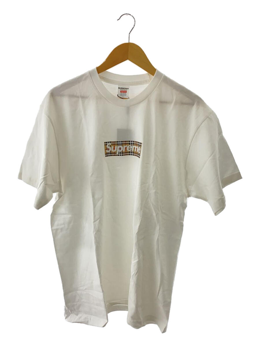 Supreme◆22ss/Burberry Box Logo Tee/Tシャツ/L/コットン/WHT