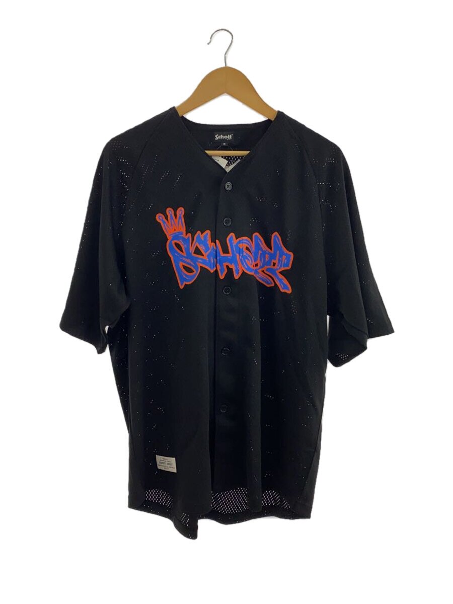 Schott◆半袖シャツ/M/ポリエステル/BLK/3125080/BASEBALL SHIRT//