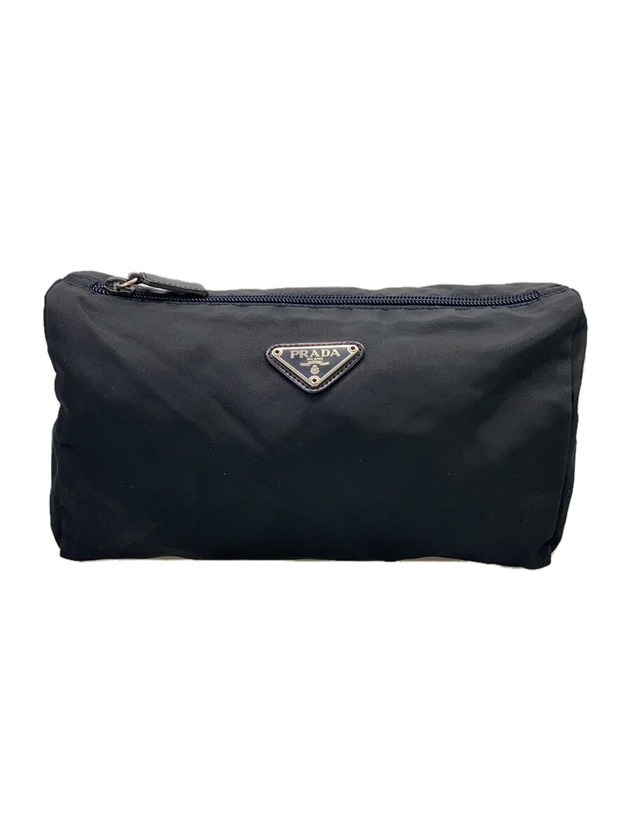 【中古】PRADA◆ポーチ/ナイロン/BLK【バッグ】
