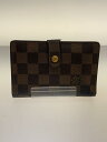 【中古】LOUIS VUITTON◆ポルト・フォイユ・ヴィエノワ_ダミエ・エベヌ_BRW/PVC/BRW/メンズ【服飾雑貨他】(4)