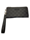 【中古】LOUIS VUITTON◆ジッピー・ドラゴンヌ_ダミエ・グラフィット_BLK/--/BLK/メンズ【服飾雑貨他】