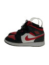 【中古】NIKE◆AIR JORDAN 1 MID_エアジョーダン 1 ミッド/24.5cm/BLK【シューズ】(4)