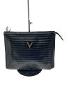 【中古】VALENTINO◆セカンドバッグ/レザー/BLK/総柄【バッグ】