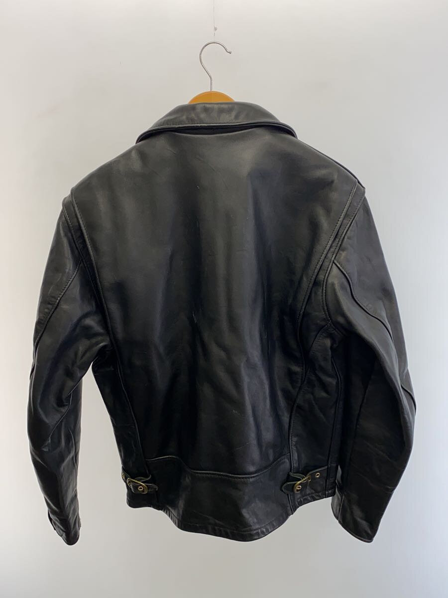 【中古】Schott◆シングルライダースジャケット/40/レザー/BLK/AT101【メンズウェア】