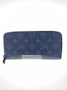 【中古】LOUIS VUITTON◆ジッピー・ウォレット・ヴェルティカル_モノグラム・シャドウ_BLU/PVC/NVY/無地/メンズ【服飾雑貨他】