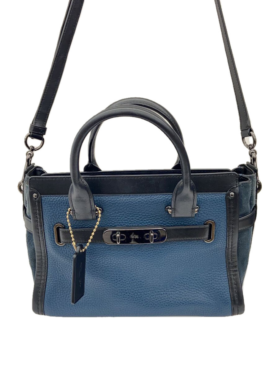 C, G, K - 【中古】COACH◆ハンドバッグ_コンビレザー/--/BLU【バッグ】