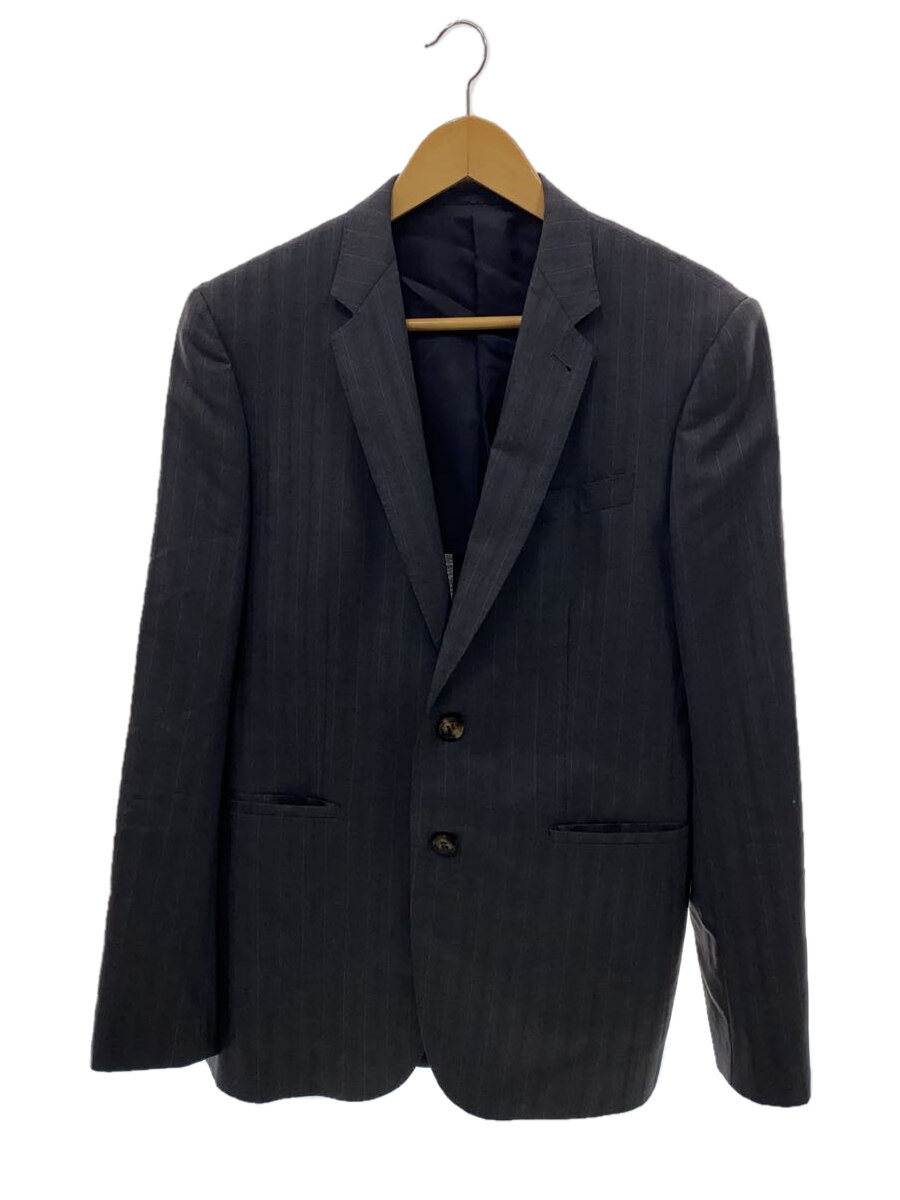 【中古】Paul Smith◆テーラードジャケット/L/ウール/GRY/ストライプ/PL-ST-48445【メンズウェア】