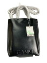 【中古】GANNI◆トートバッグ/--/BLK/無地/A3586【バッグ】