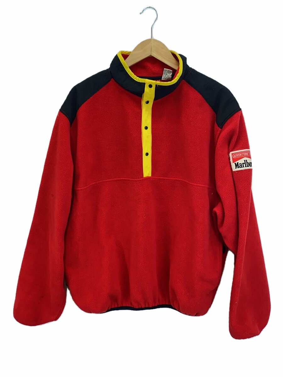 【中古】Marlboro◆フリースジャケット/L/ポリエステル/RED【メンズウェア】