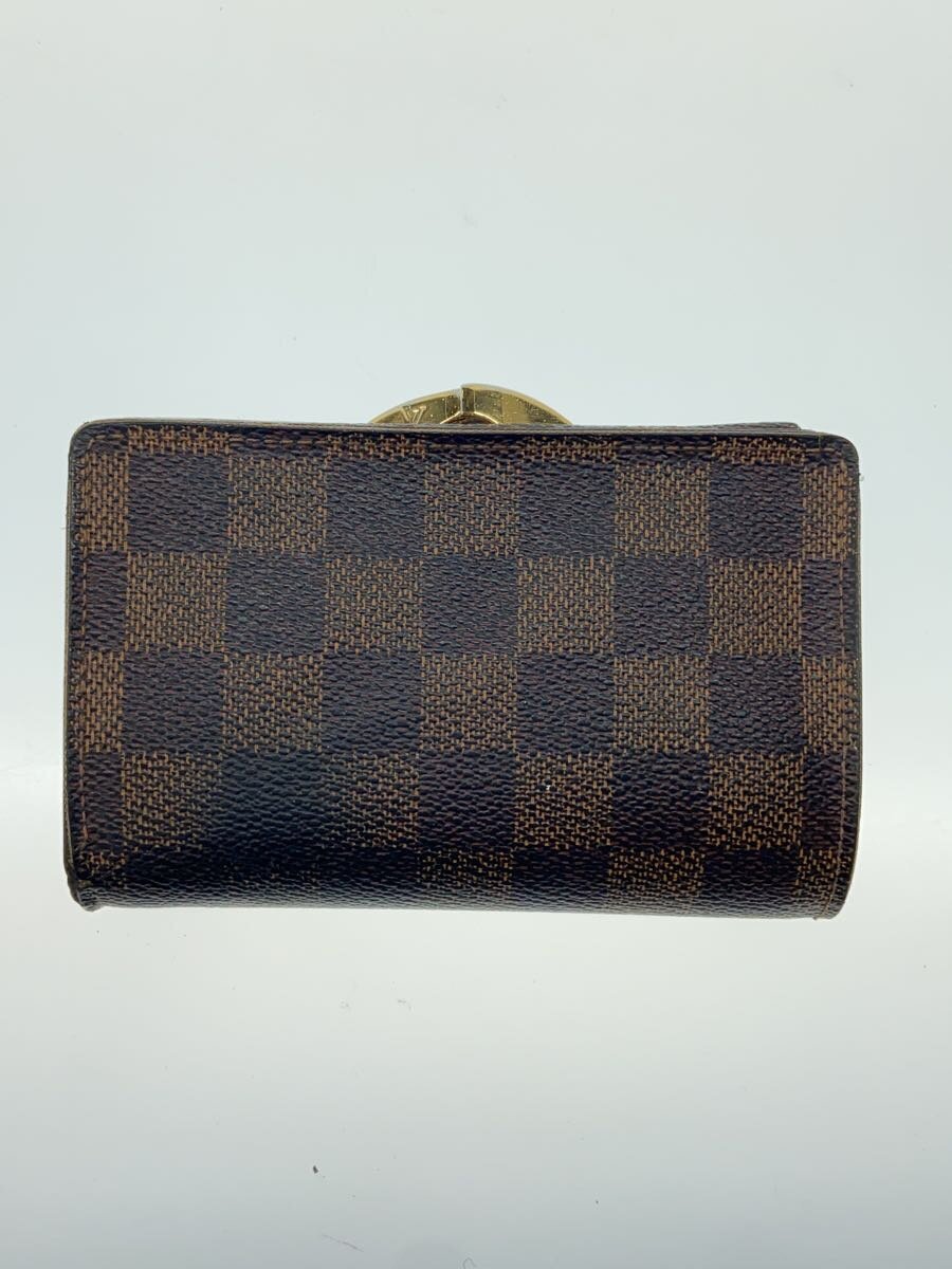 【中古】LOUIS VUITTON◆カード用ポケット付財布_ダミエ・エベヌ_BRW/PVC/BRW/総柄/...