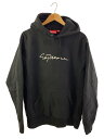 【中古】Supreme◆Classic Script Hooded Sweatshirt/パーカー/L/コットン/BLK【メンズウェア】