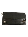 【中古】CHROME HEARTS◆長財布/レザー/BLK/無地/メンズ【服飾雑貨他】