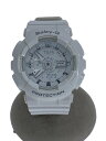 【中古】CASIO◆クォーツ腕時計/デジタル/ラバー/WHT/WHT/BA-110【服飾雑貨他】