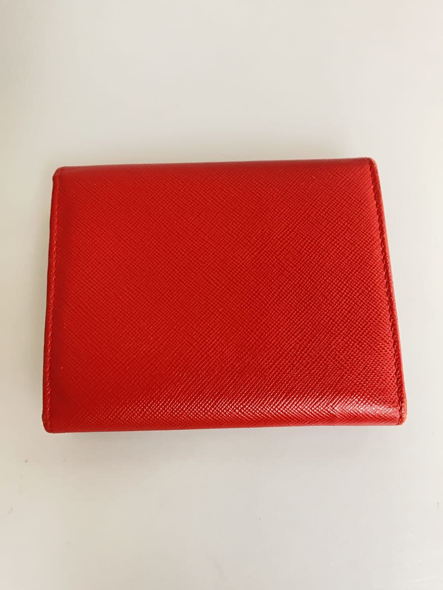 【中古】PRADA◆3つ折り財布/--/RED/レディース【服飾雑貨他】
