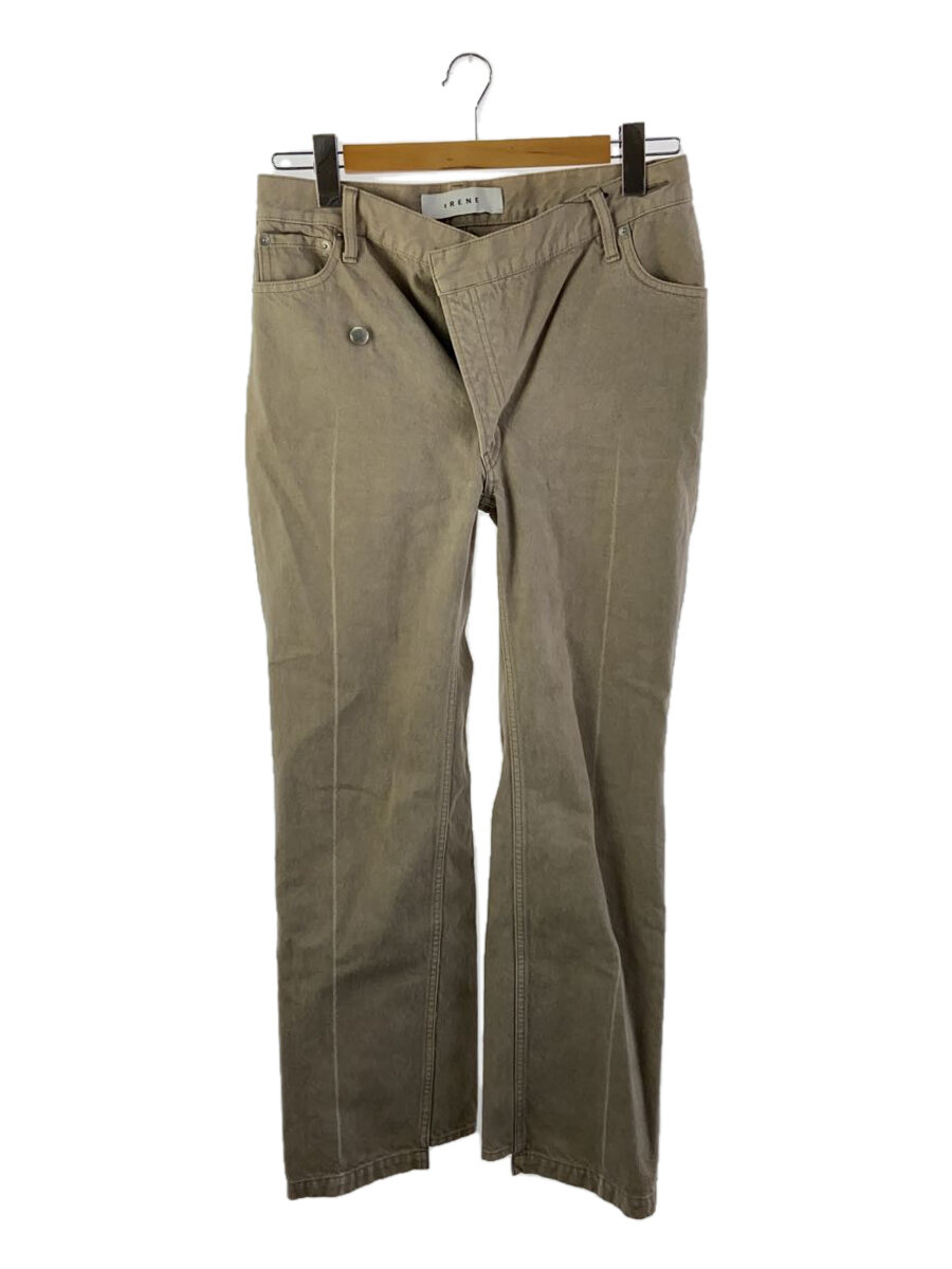 【中古】IRENE◆Trousers Denim/ボトム/34/コットン/BEG/無地/21A88011【レディースウェア】