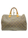 【中古】LOUIS VUITTON◆1)スピーディ35_モノグラム・キャンバス_BRW/PVC/BRW【バッグ】