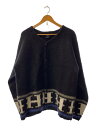【中古】HUF◆カーディガン(厚手)/L/アクリル/BLK【メンズウェア】