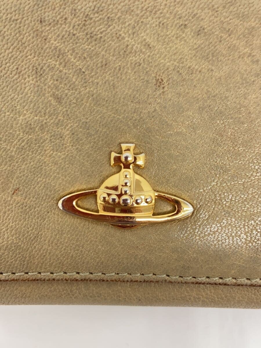 【中古】Vivienne Westwood◆2つ折り財布/レザー/KHK/レディース【服飾雑貨他】